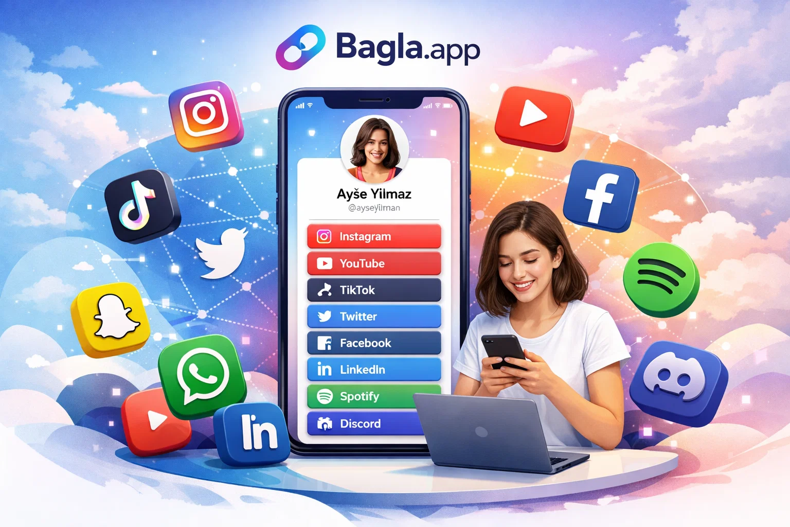 Tek linkte tum sosyal medya sayfasi