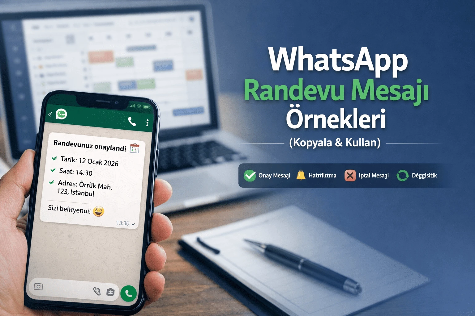 WhatsApp Randevu Mesajı Örnekleri (Kopyala & Kullan)