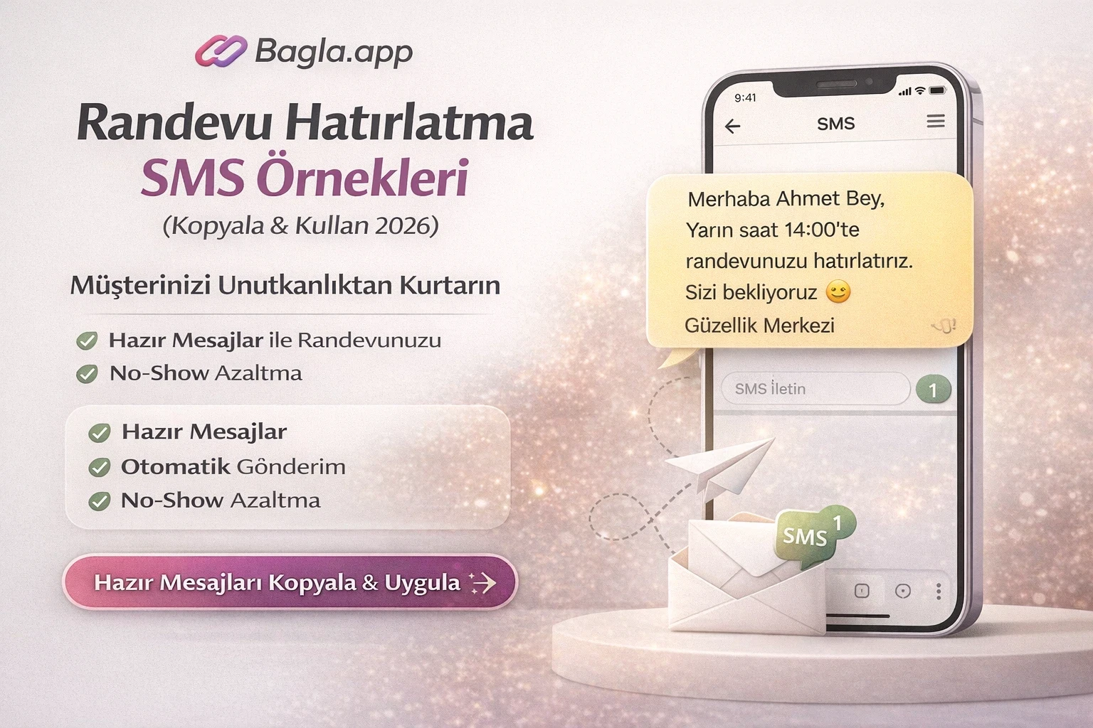 Randevu Hatırlatma SMS Örnekleri (Kopyala & Kullan) – 2026