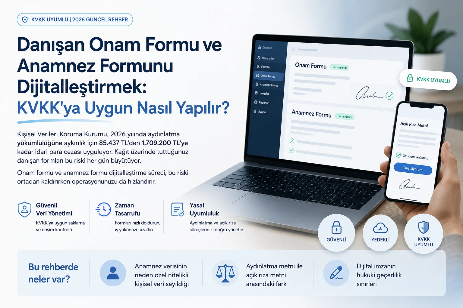 Danışan Onam Formu ve Anamnez Formunu Dijitalleştirmek: KVKK'ya Uygun Nasıl Yapılır?