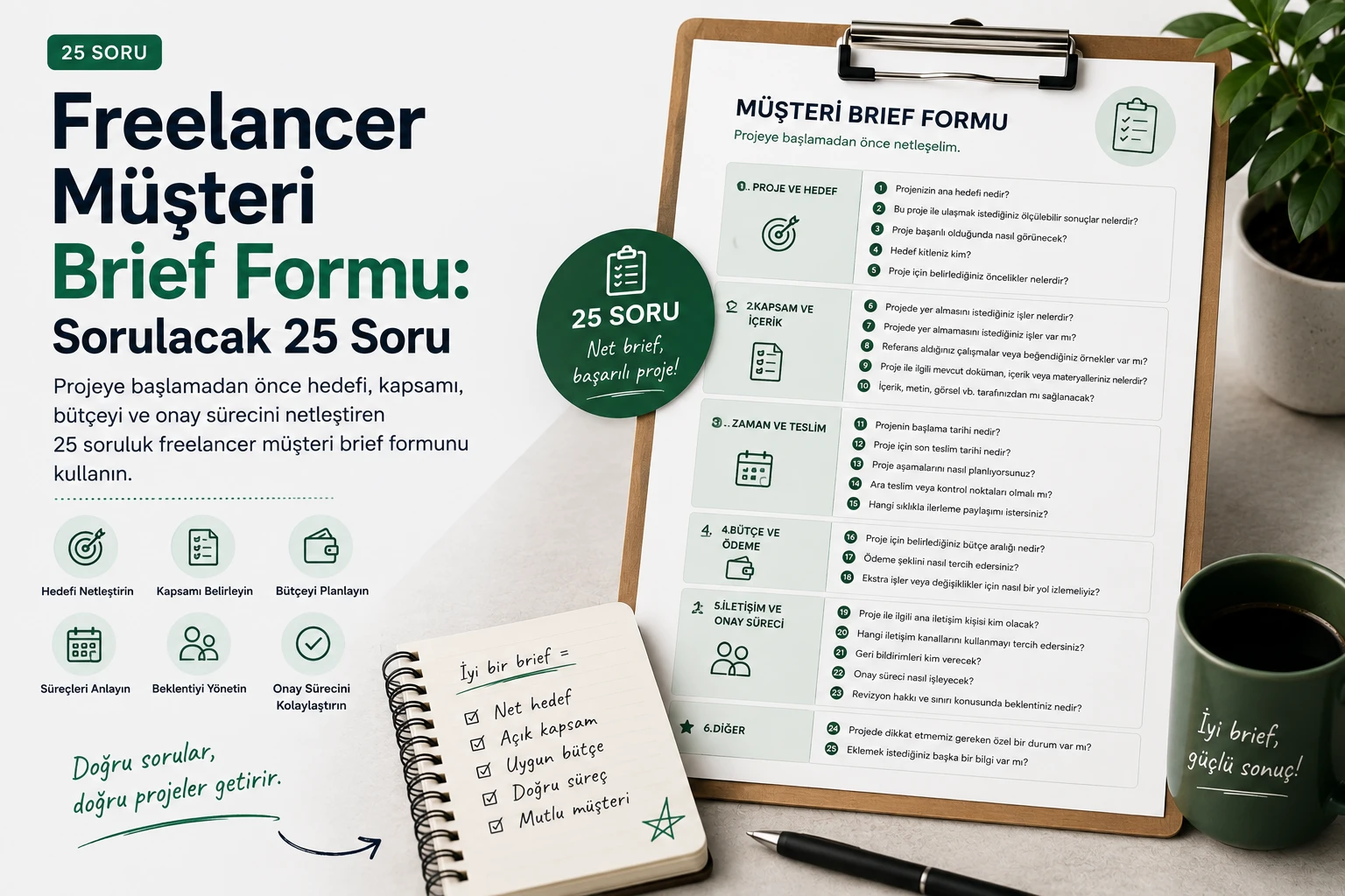 Freelancer Müşteri Brief Formu: Sorulacak 25 Soru